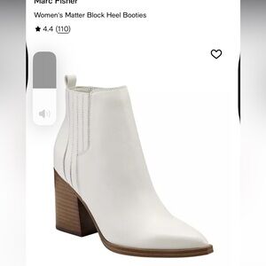 Chic cream/white Ankle Boots with Block Heel